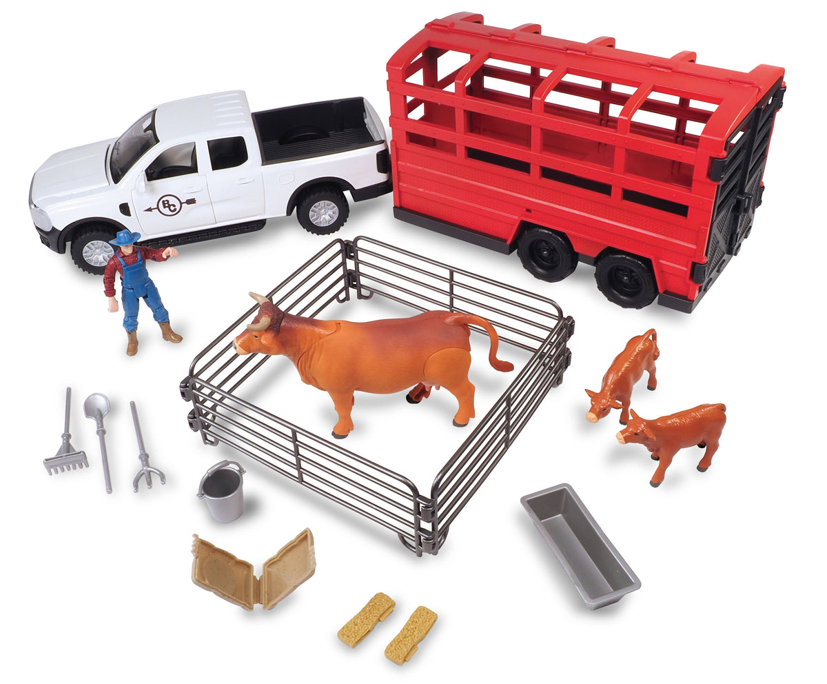 Big Country Toys Truck and Cattle Trailer Playset