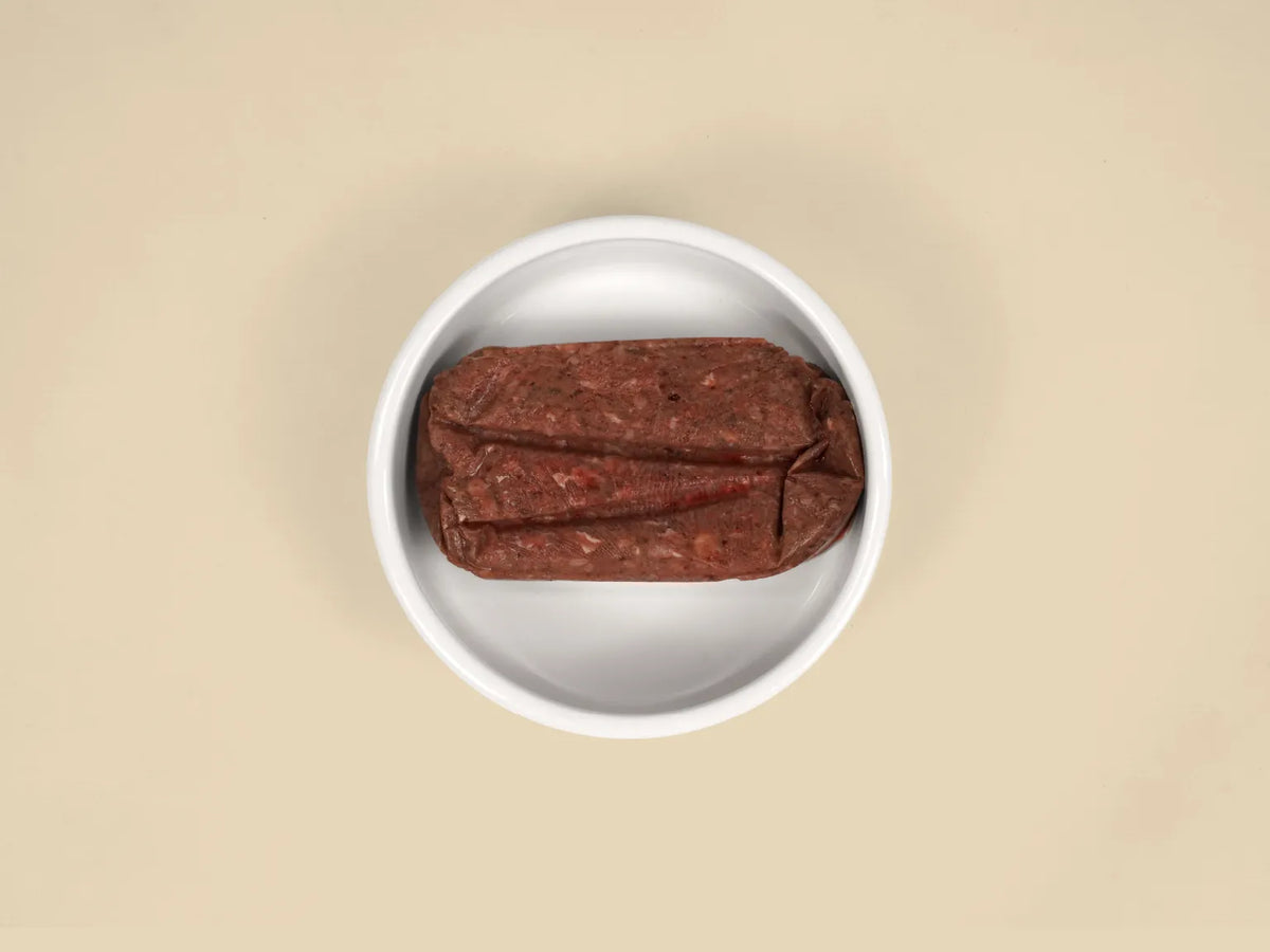 Big Dog BARF Kangaroo for Cats raw cat food – serving a portion