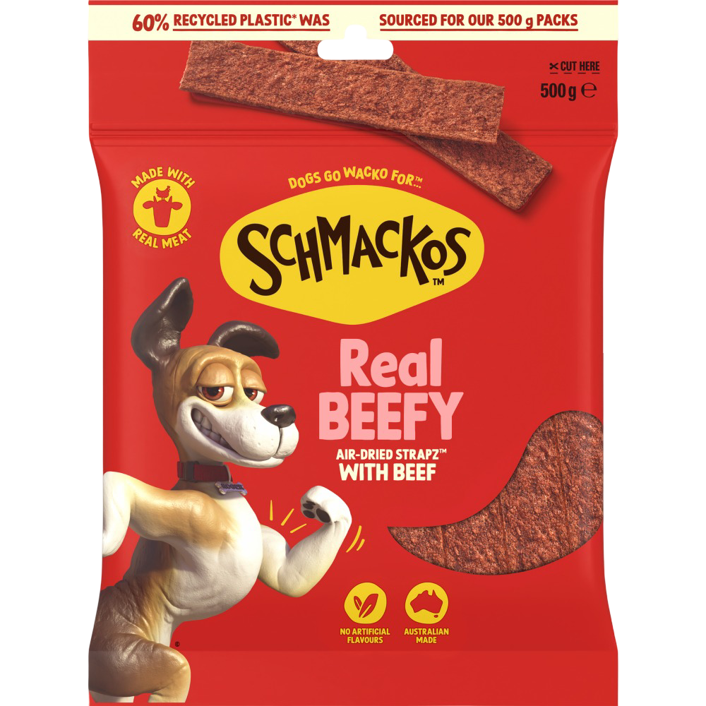 Schmackos Strapz Beef dog treats – pack front