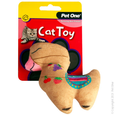 Pet One Plush Llama Cat Toy Brown 13cm
