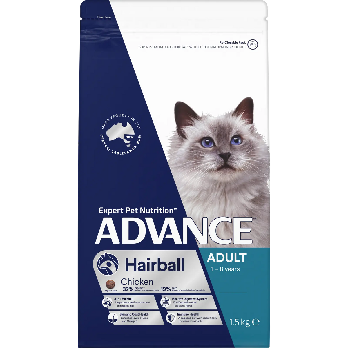 Advance Dry Cat Adult Hairball Chicken