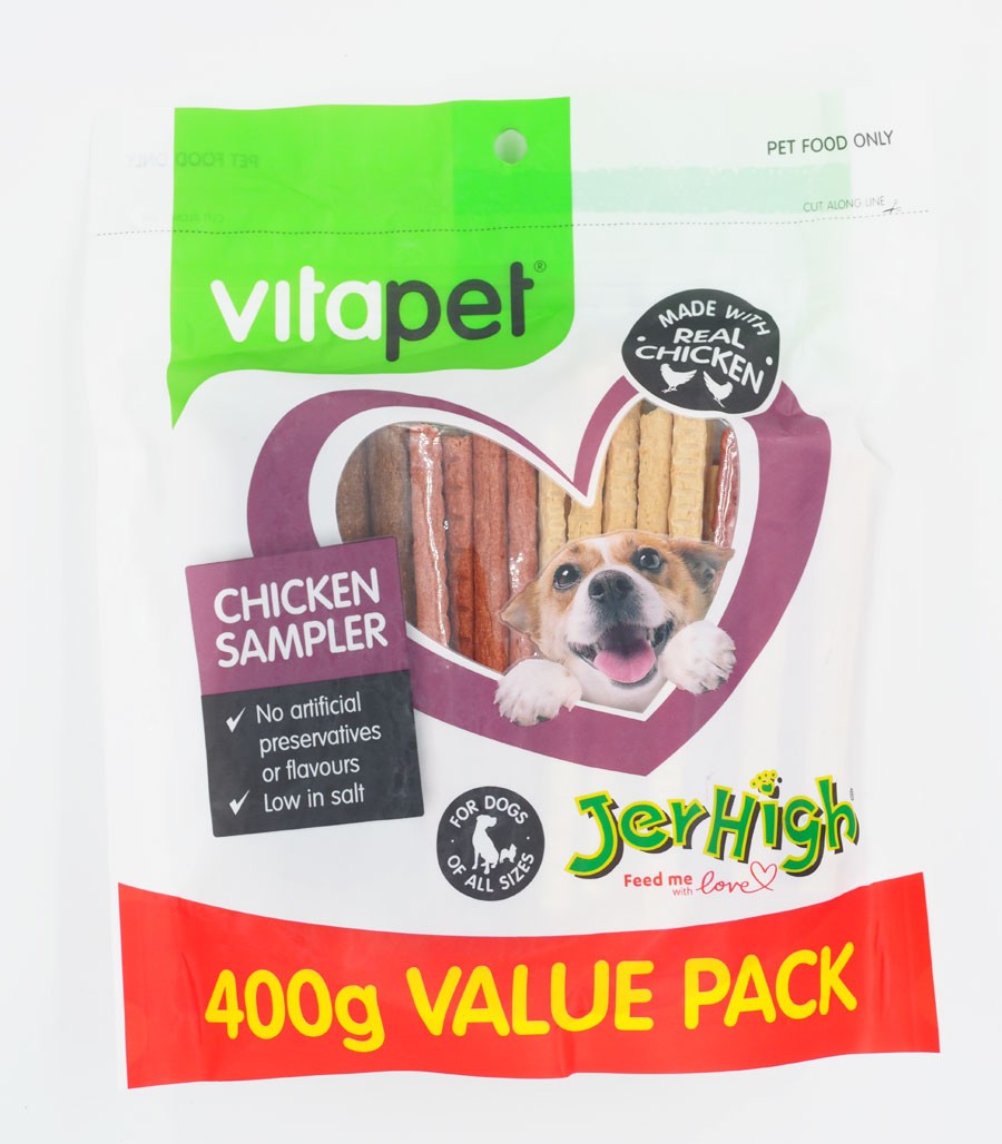 JerHigh Chicken Sampler Pack Dog Treats 400g