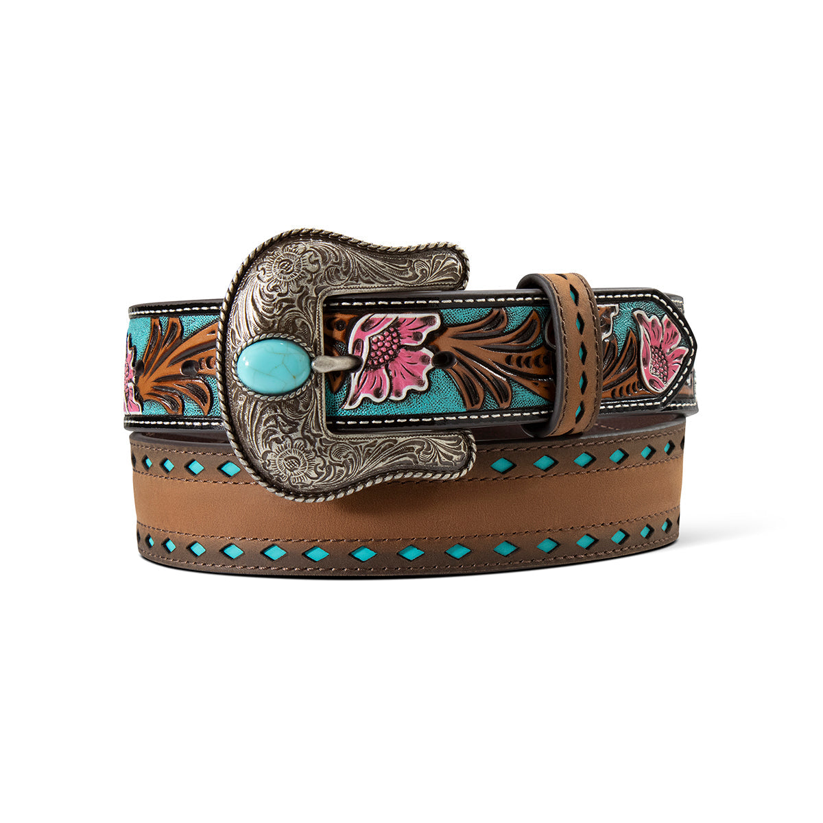 Ariat Womens Floral Billets Cutout Belt