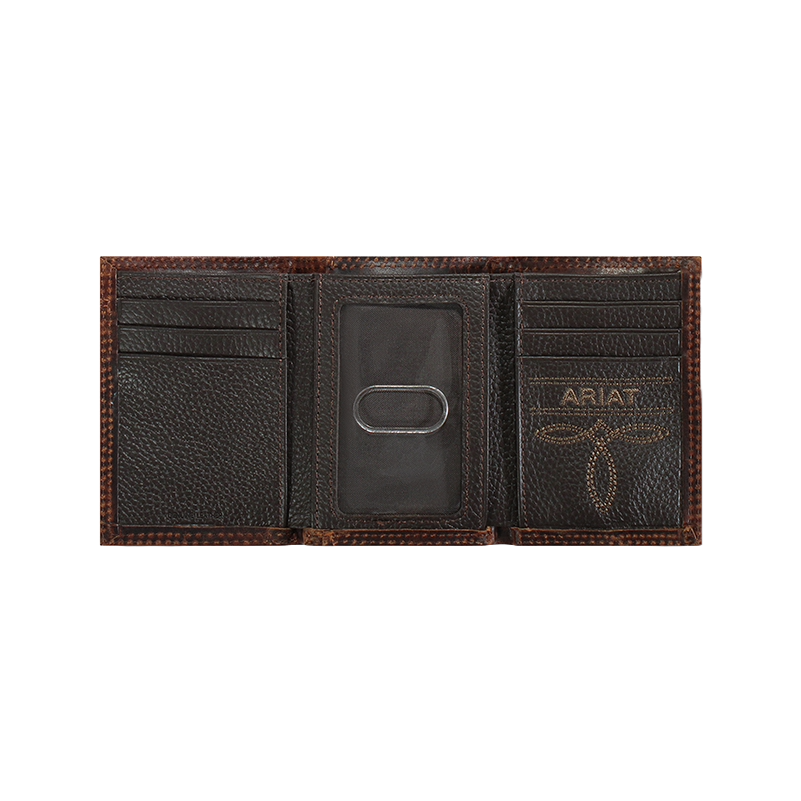 Ariat Mens Contrast Stitch Shield Trifold Wallet