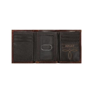 Ariat Mens Contrast Stitch Shield Trifold Wallet