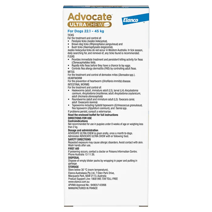 Advocate Ultra Chew Xlarge 22-45Kg Blue
