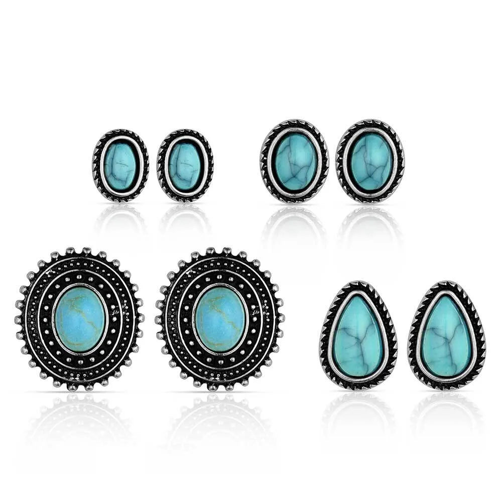 Montana Attitude Turquoise Earring Set of 4