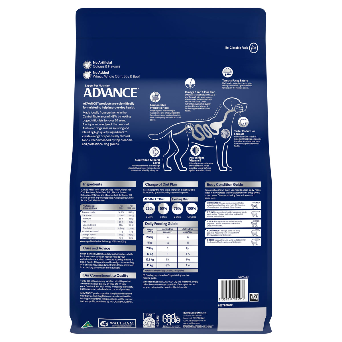 Advance Dog Adult Small Breed Turkey with Rice Dry Dog Food