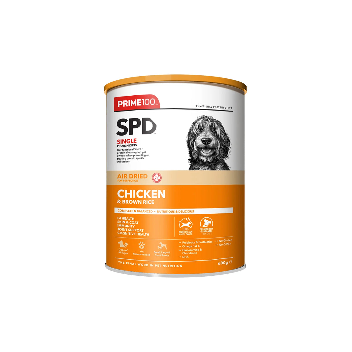 Prime100 SPD Air Dried Chicken and Brown Rice Dry Dog Food