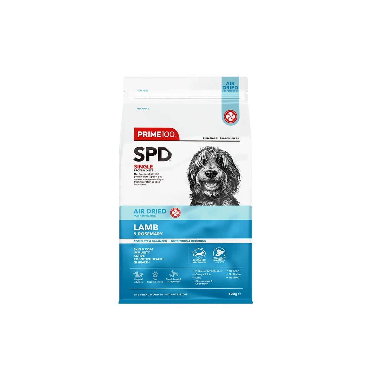 Prime100 SPD Air Dried Lamb and Rosemary Dry Dog Food