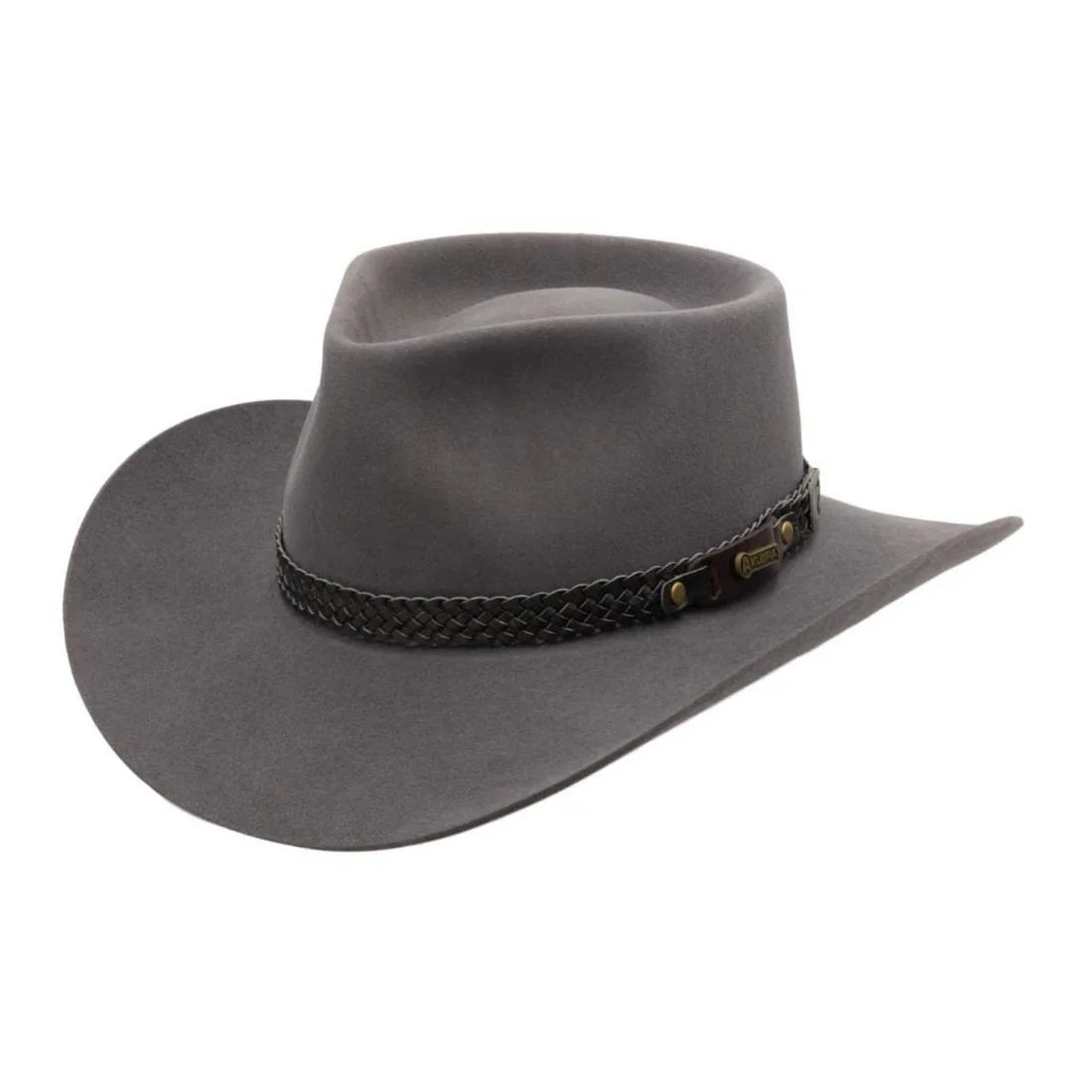 「新品」AKUBRA ウールハット 59一61サイズ グレー(紳士) Outback Trading Akubra Hat Mens 55 Gray Pure Fur Pelt Snowy River