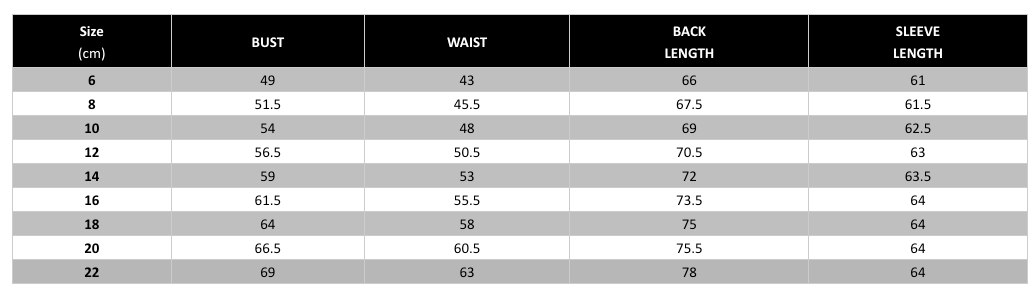 Size chart sales for nike presto