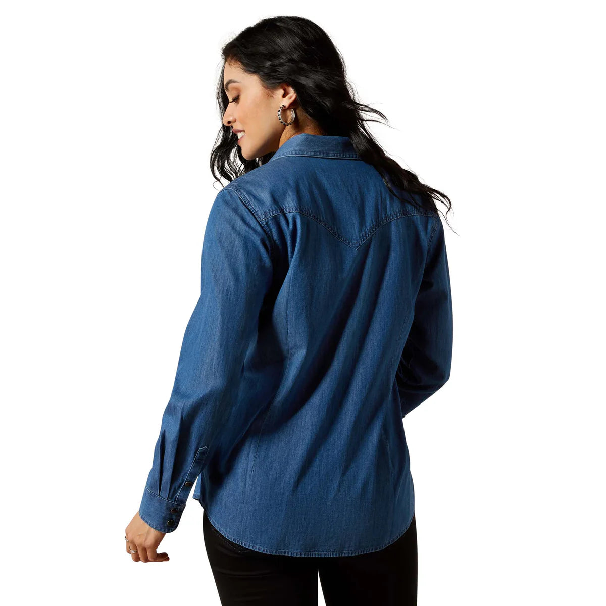Ariat Womens True Blue Snap Button Long Sleeve Shirt