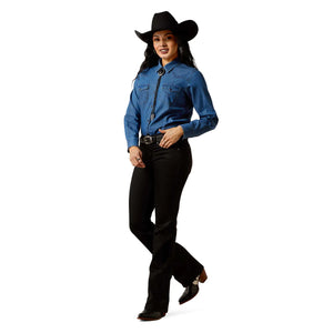 Ariat Womens True Blue Snap Button Long Sleeve Shirt
