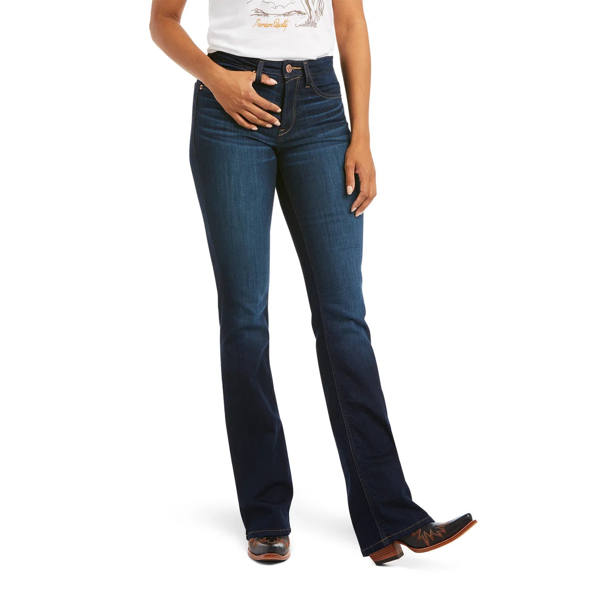 Ariat Womens R.E.A.L. High Rise Ballary Boot Cut Jeans