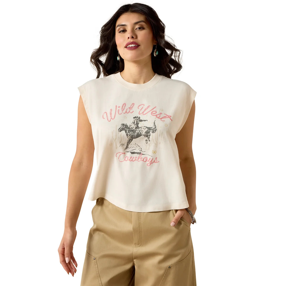 Ariat Womens Wild West Cropped Short Sleeve Tee