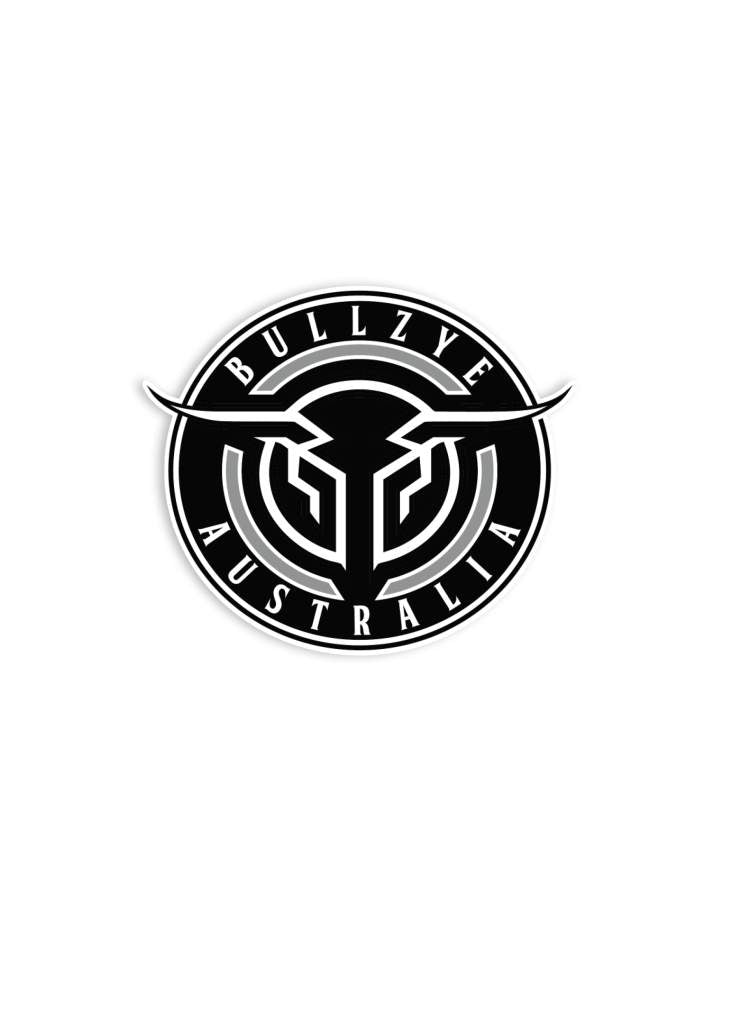 Bullzye Round Black Sticker Large