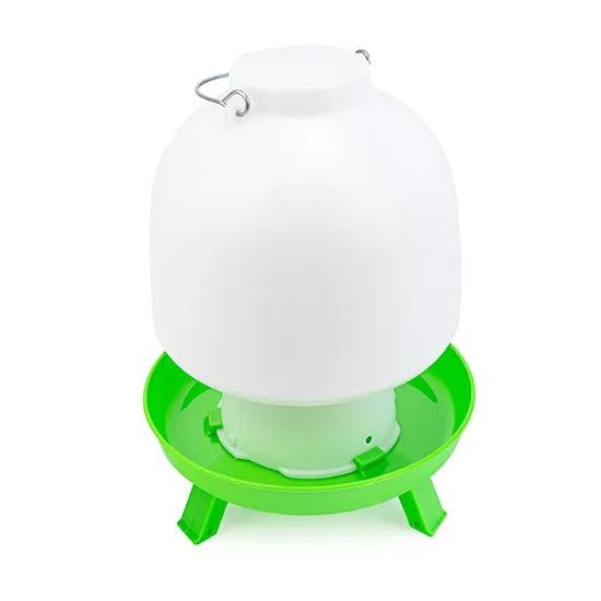 Bainbridge Green And White Ball Poultry Drinker with Legs