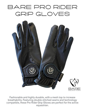 Bare Equestrian Pro Rider Mesh Grip Gloves