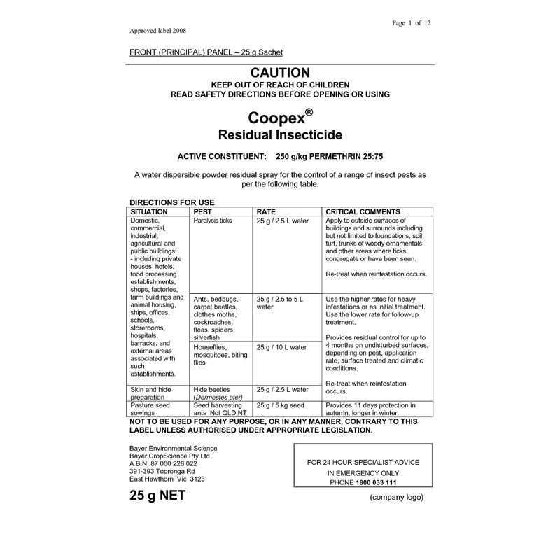 Loopex Insecticide Bayer Coopex Residual Insecticide - Brookies Rural Traders