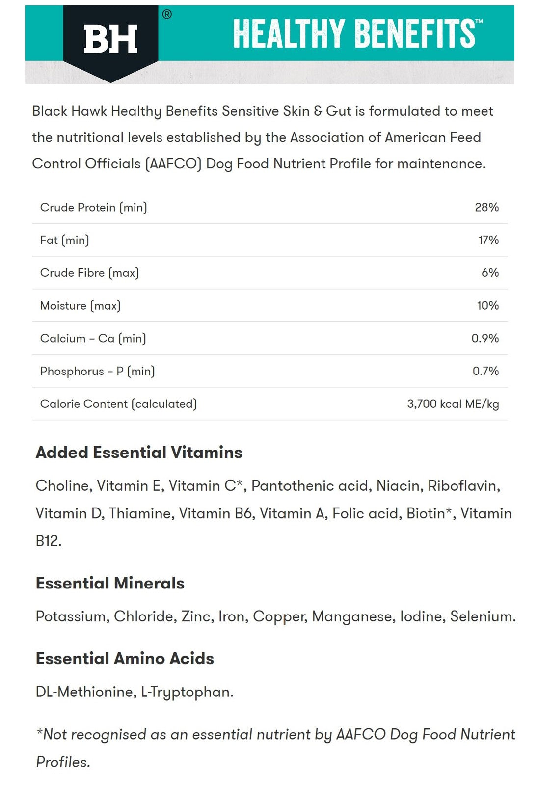 Black Hawk Healthy Benefits Sensitive Skin and Gut Dry Dog Food