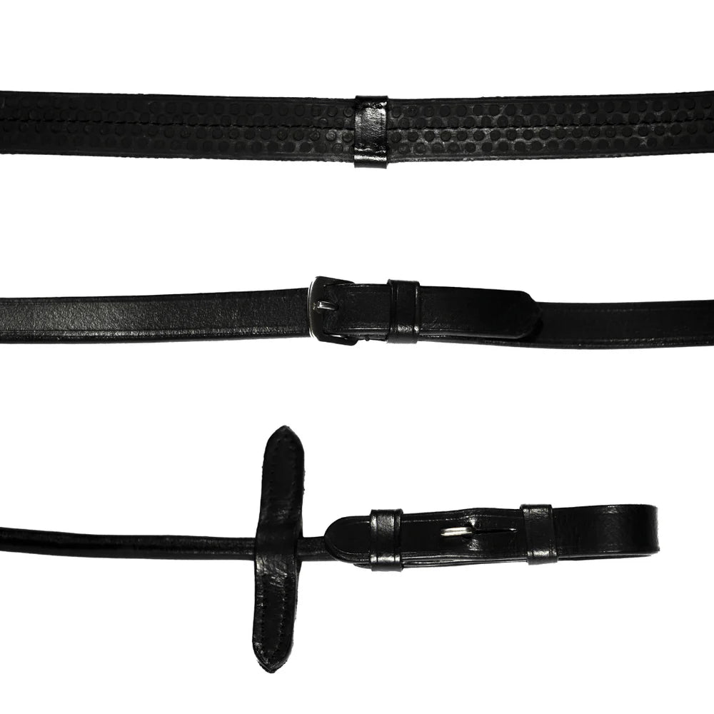 Lumiere Leather & Rubber Grip Rolled Reins