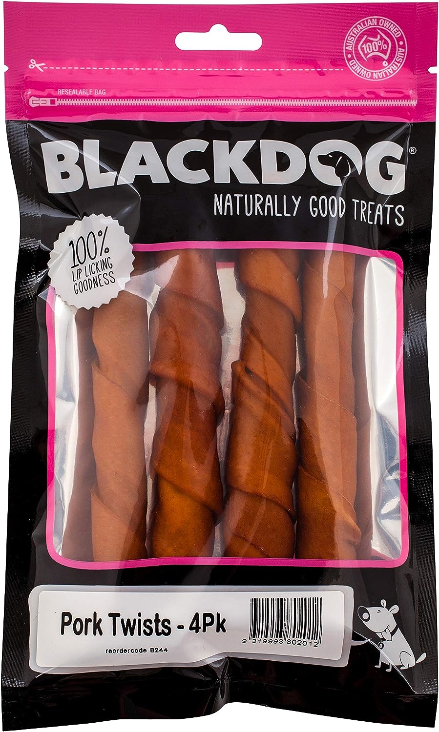 Blackdog Pork Twists Dog Treat