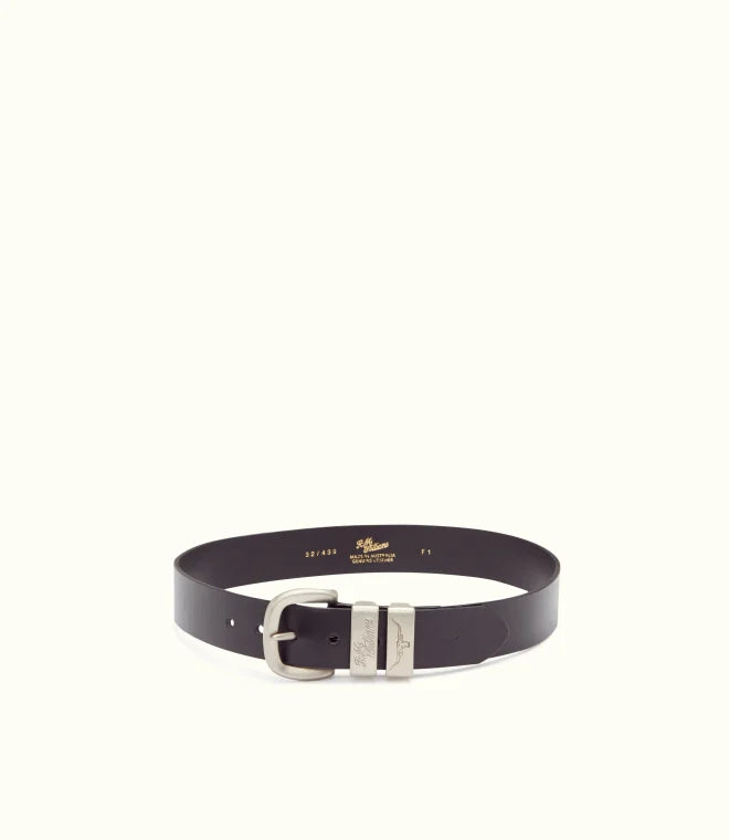 R.M.Williams Drover Belt - Brushed Silver Buckle