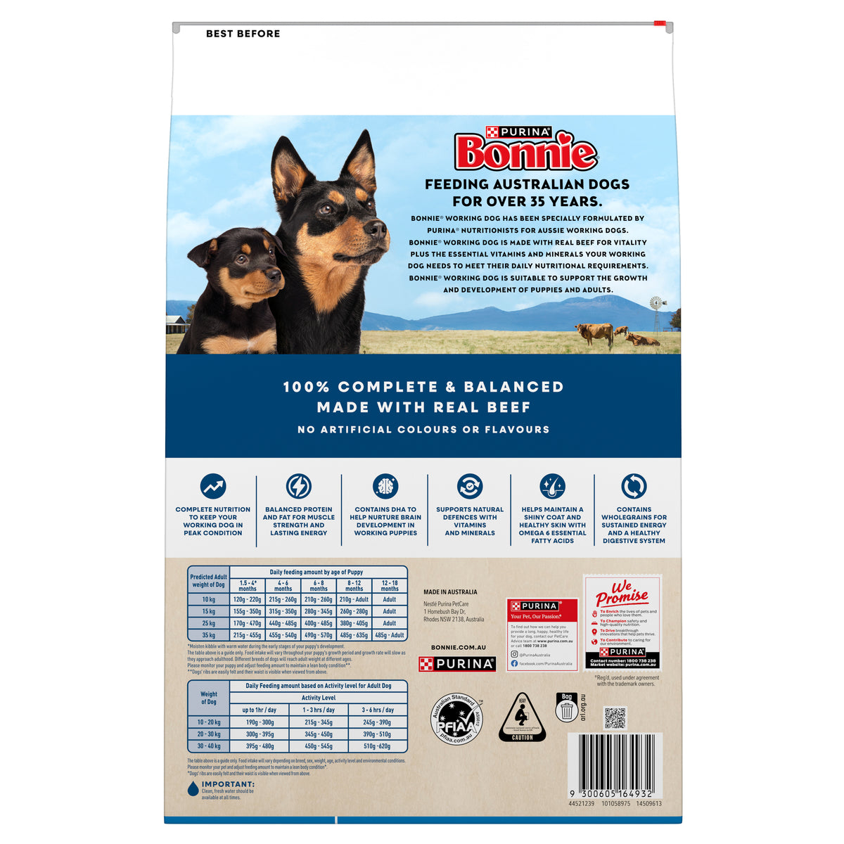 Bonnie Adult Working Dog Beef Dry Dog Food