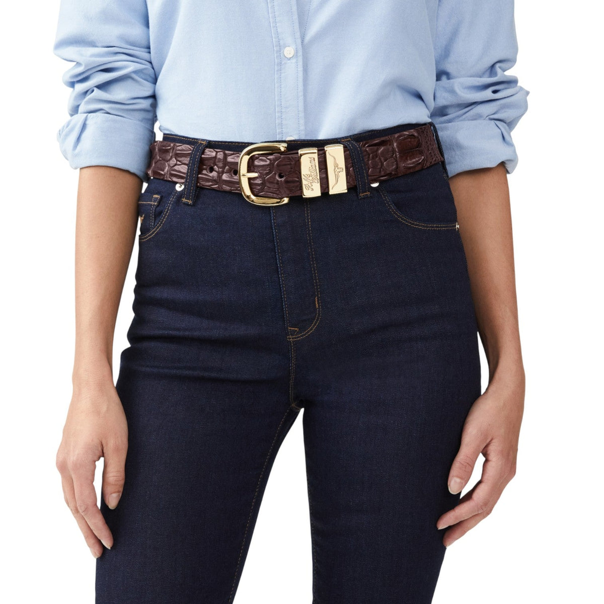 RM Williams Crocodile Drover Belt