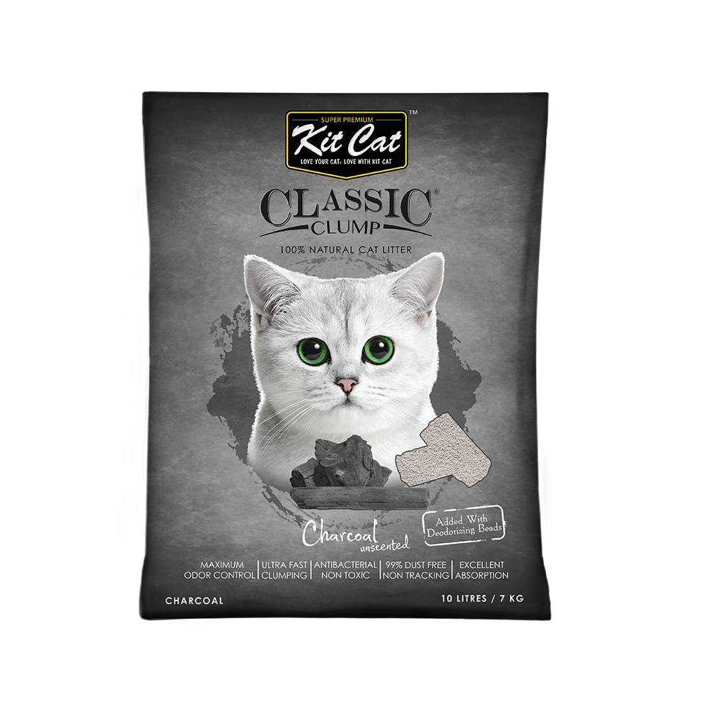 Kit Cat Classic Clump Cat Litter Charcoal 7kg