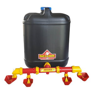 Dine A Chook 20L Drum Drinker with Lubing Cup