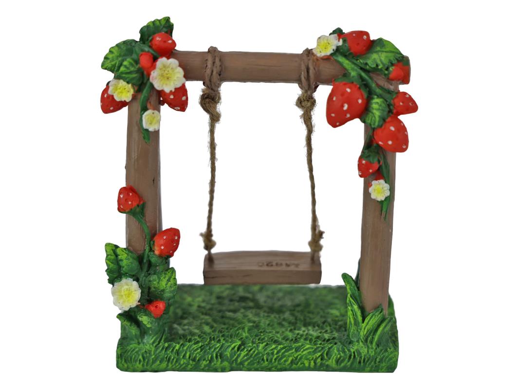 Fairy Garden Strawberry Swing 14cm