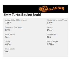 Gallagher 5mm Turbo Equine Braid