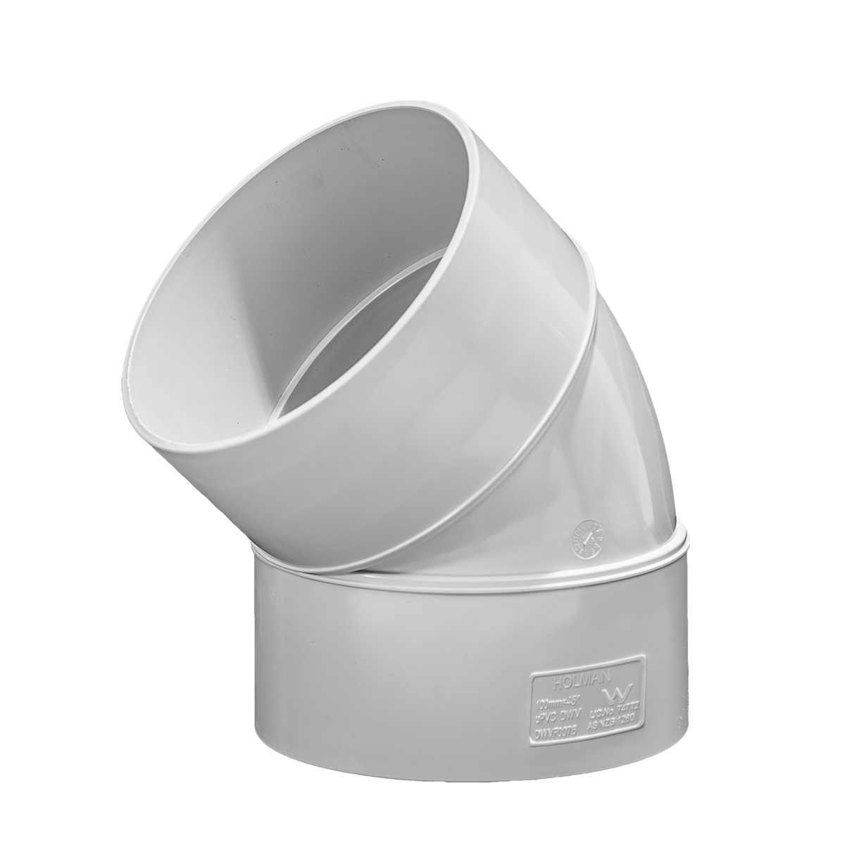 Holman DWV PVC Bend F&F Plain 45Deg 100mm