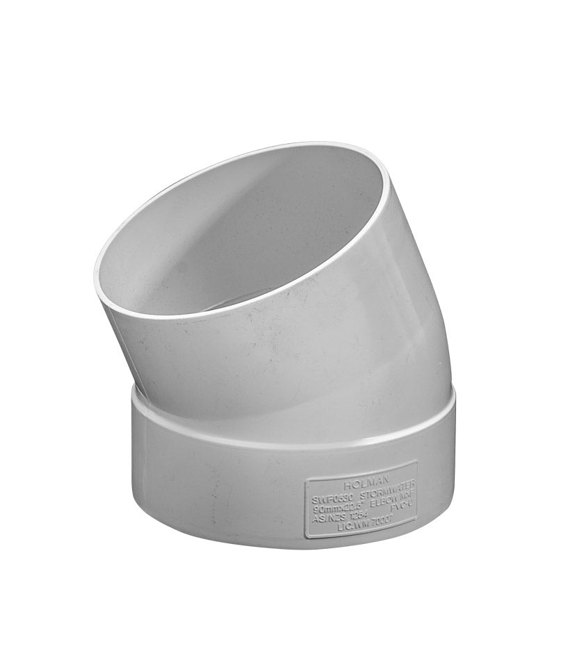 Holman Storm PVC Elbow M&F 22.5Deg 90mm