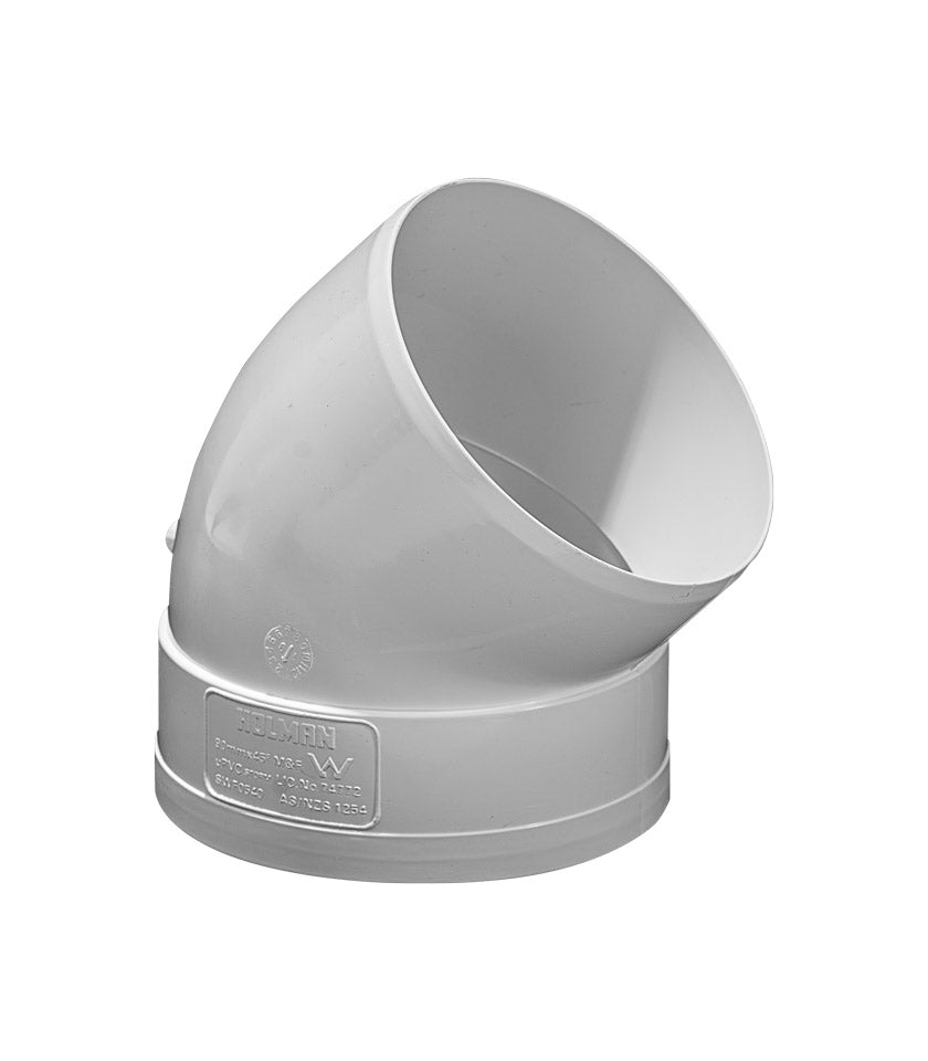 Holman Storm PVC Elbow M&F 45Deg 90mm