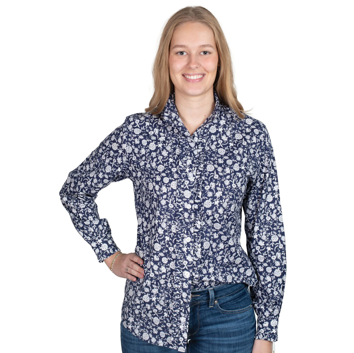 Just Country Womens Abbey Frills Full Button Workshirt
