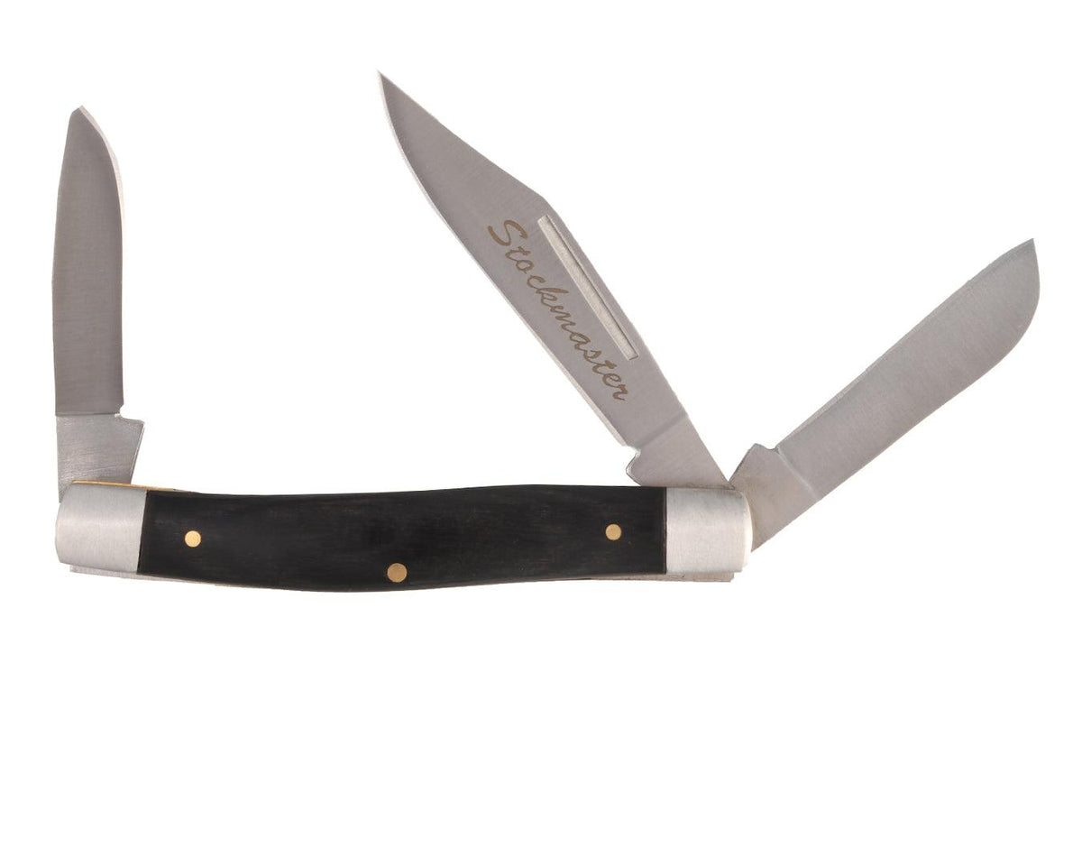 StockMaster 3 Blade Stock Knife 4in with Nylon Pouch