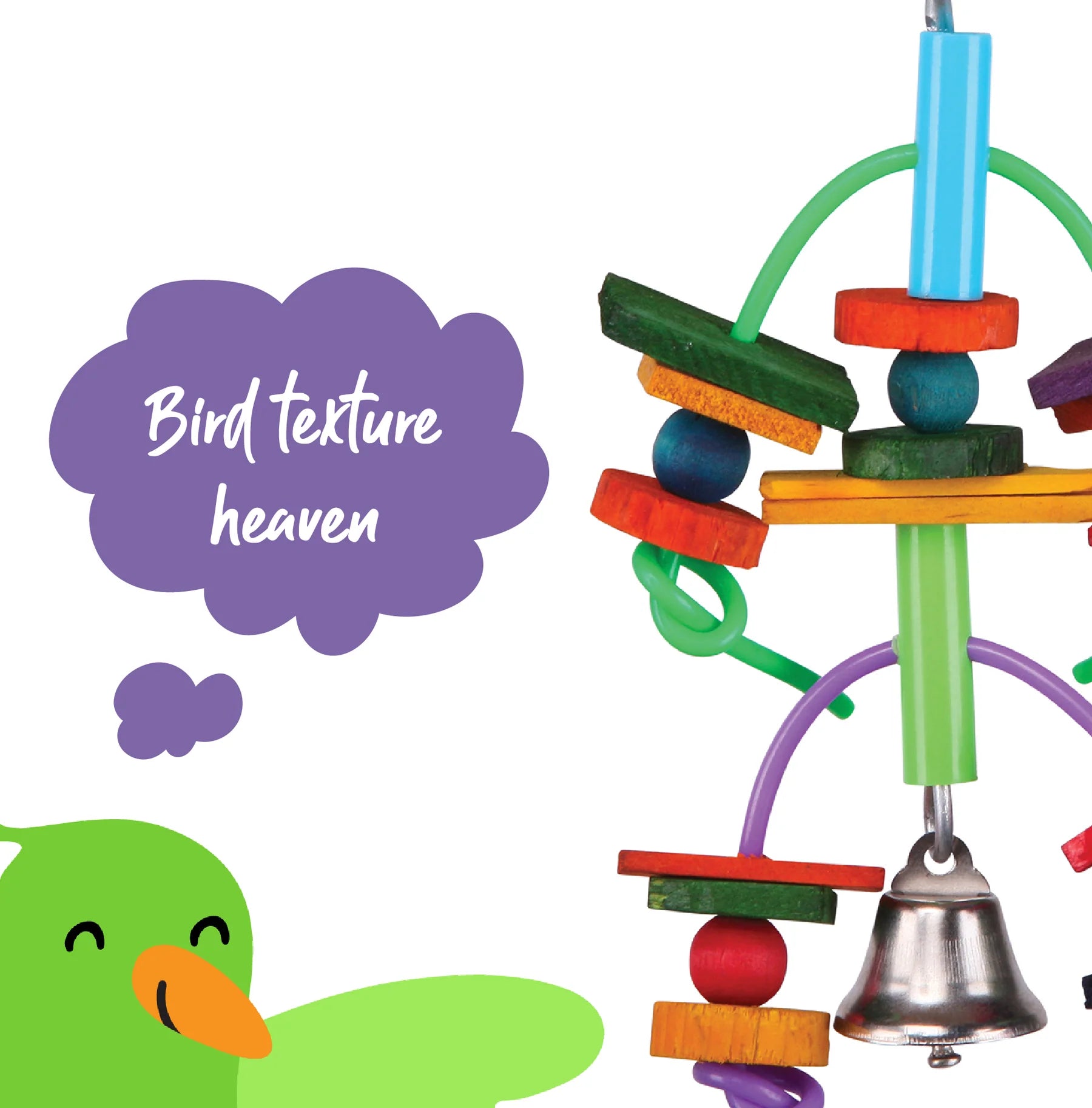 Kazoo Bird Toy Two Tier with Log and Bell
