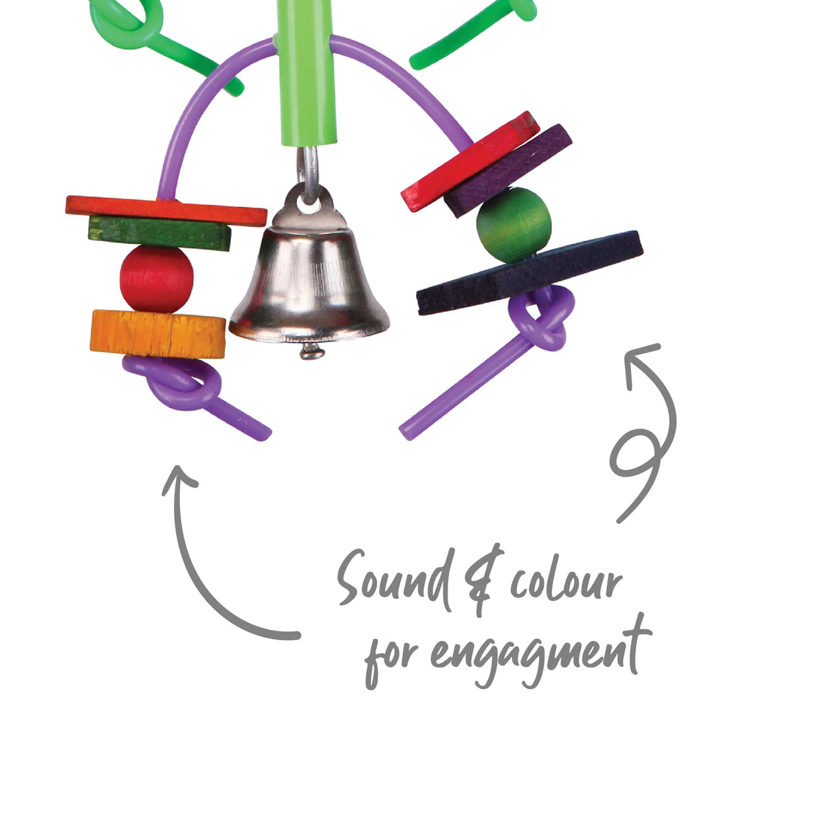 Kazoo Bird Toy Two Tier with Log and Bell
