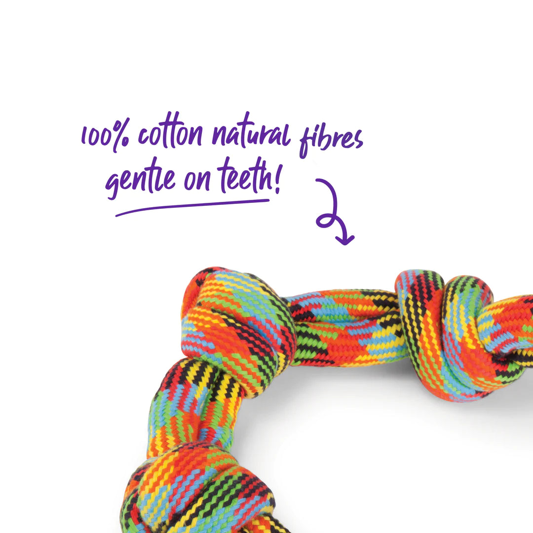 Kazoo Braided Rope 3 Knot Tug Dog Toy
