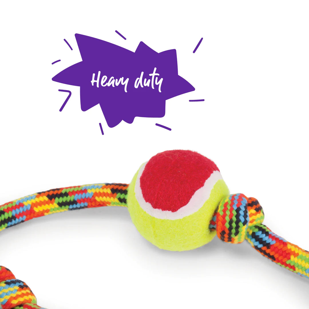 Kazoo Braided Rope Sling Ball Dog Toy