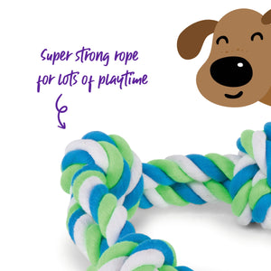 Kazoo Twisted Rope 3 Knot Tug Dog Toy