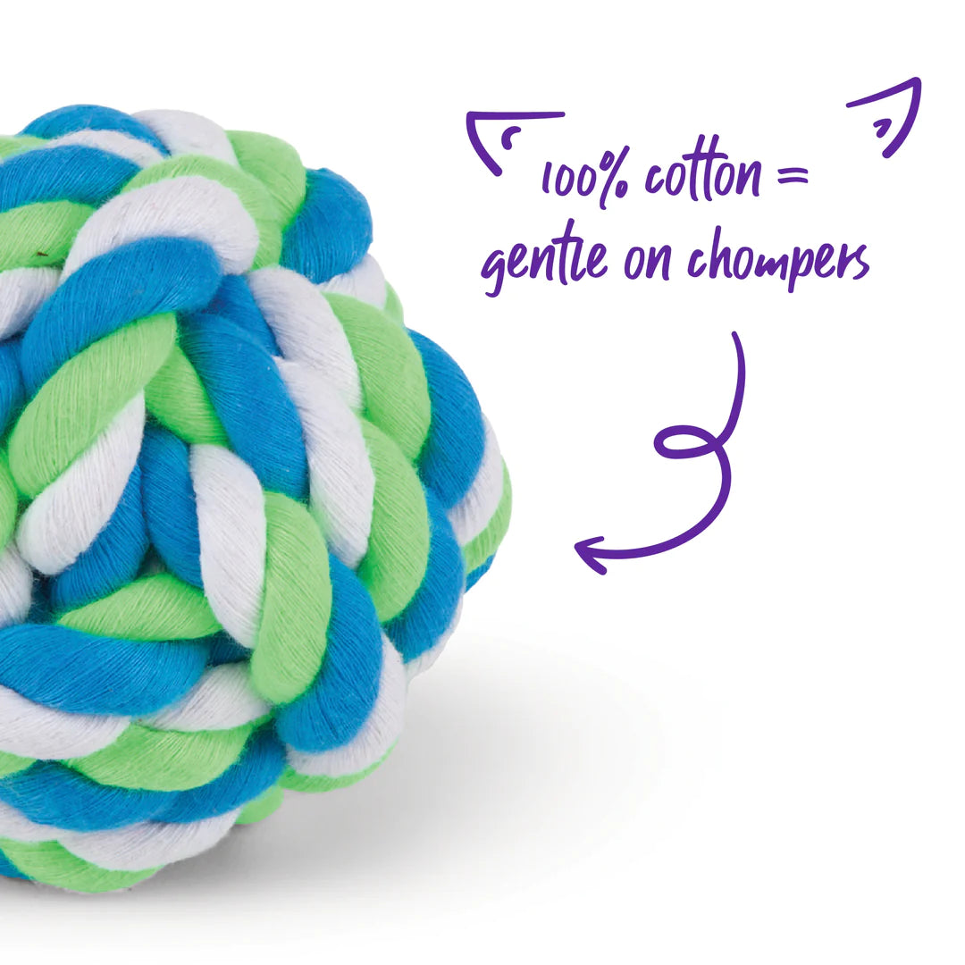Kazoo Twisted Rope Knot Ball Dog Toy