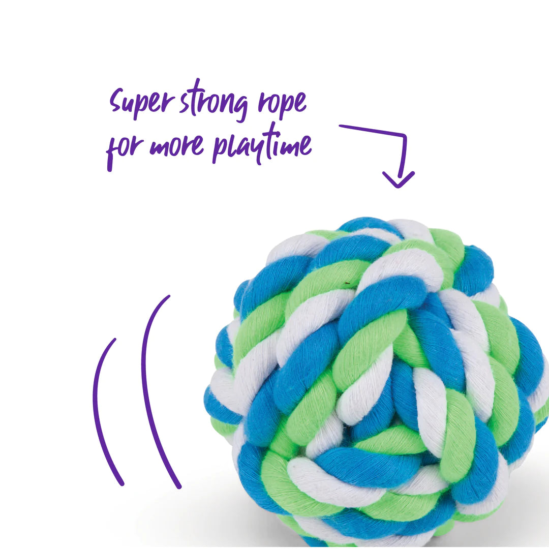Kazoo Twisted Rope Knot Ball Dog Toy