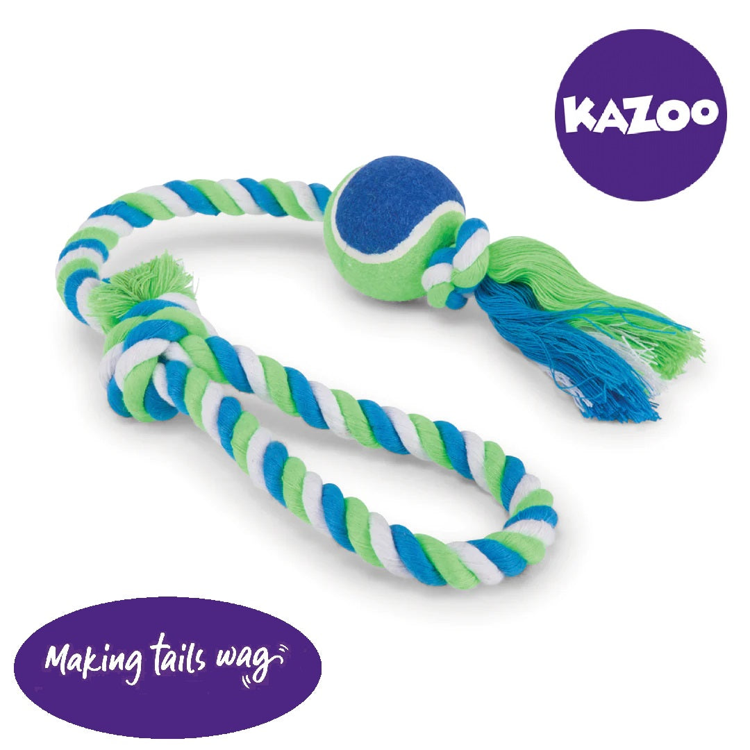 Kazoo Twisted Rope Sling Ball Dog Toy