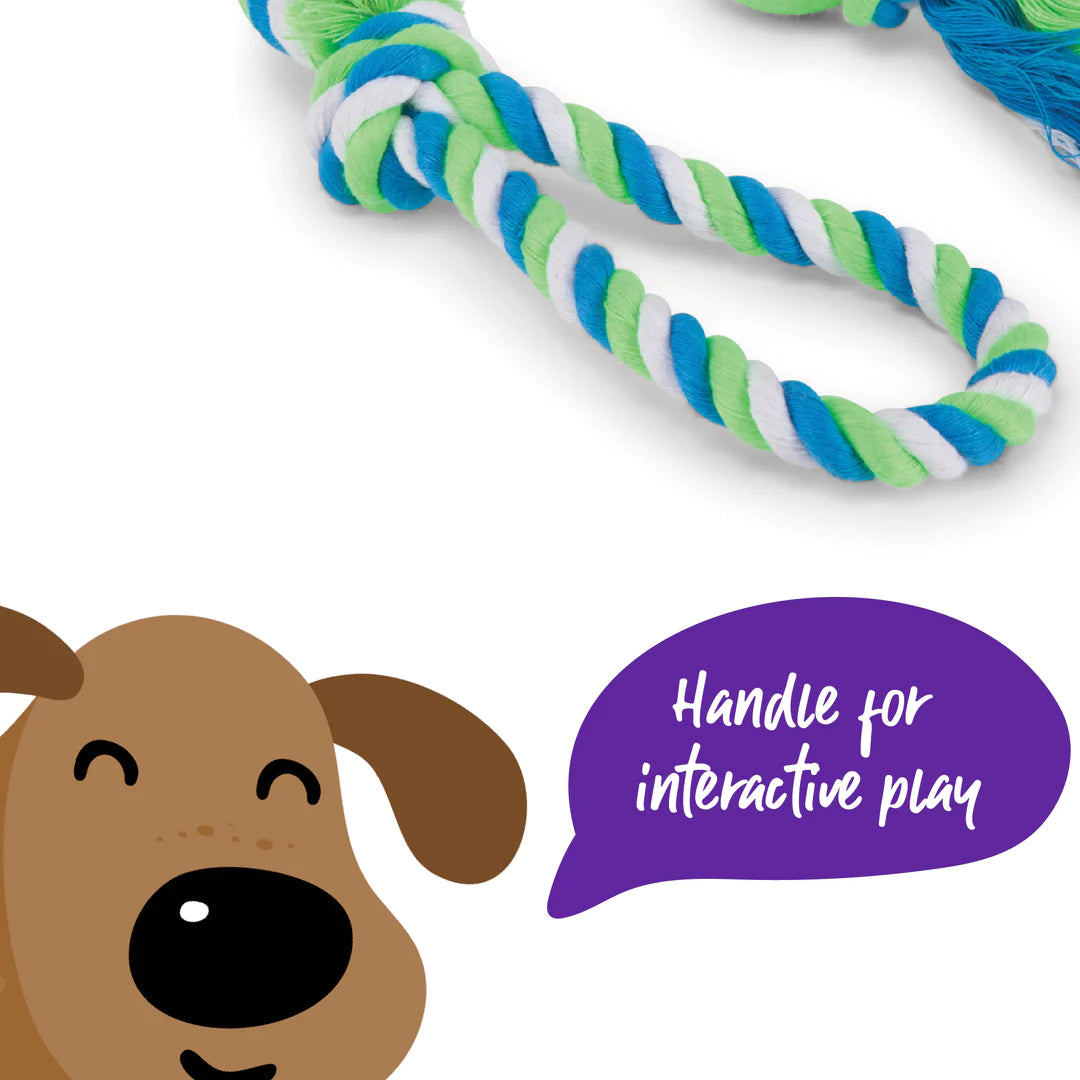Kazoo Twisted Rope Sling Ball Dog Toy