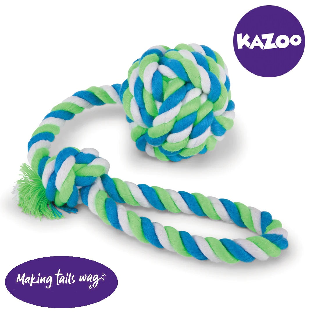Kazoo Twisted Rope Sling Knot Ball Dog Toy