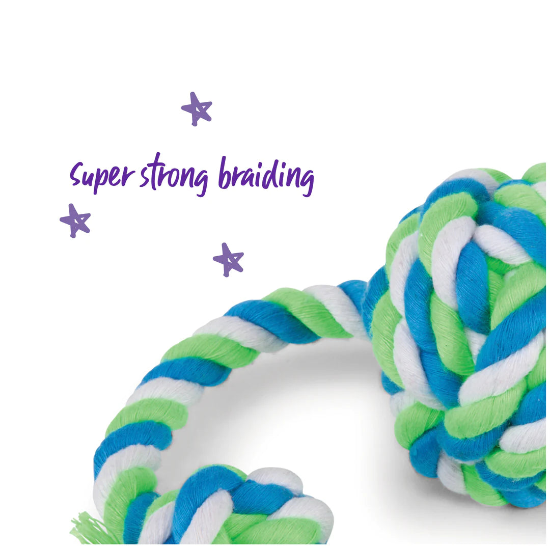 Kazoo Twisted Rope Sling Knot Ball Dog Toy